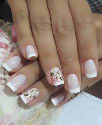 Uñas frances rosa y flores blancas uñas en 2019 decoración de uñas francés y flores french nail art. Https Xn Uasdecoradas 9gb Co Con Flores