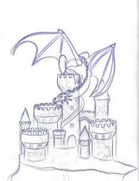 How To Draw A Dragon And Castle Step 5 Have You Thought Of Using A Pattern Like This To Quill A Fantasy Castle Dragon Drawing Dragon Sketch Fantasy Drawings