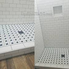 White Schluter Pvc Profiles As Shower Curb Edging Shower Curb Subway Tile Showers Shower Tile