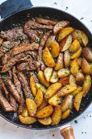 Garlic Butter Steak And Potatoes Skillet In 2020 Skillet Dinner Recipes Garlic Butter Steak Steak Butter