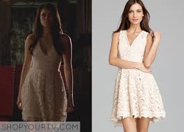 The Vampire Diaries Season 4 Episode 23 Elena S Crocheted Flare Dress Shop Your Tv