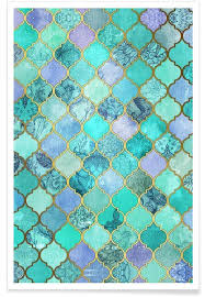 Kaufe marokkanische fliesen stoffe auf dem weltgrößten marktplatz, der unabhängige designer unterstützt. Mint Marokkanische Fliesen Muster Poster Juniqe