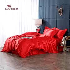 12:30 thrifty tiffany 14 748 просмотров. Slowdream Red Bedding Set 100 Satin Silk Luxury Bedspread Bed Flat Sheet Pillowcase Bed Linens Duvet Cover Set Bedclothes Bedding Sets Aliexpress