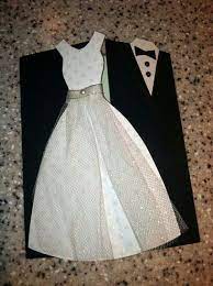 Wedding Invitation White Wedding Dress And A Black Suit Wedding Shower Cards Wedding Cards Dress Card