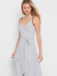 Stripe Cami Wrap Dress Womens Dresses Dresses Fashion