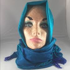 Silk Scarf 72” Long- Turquoise/Blue