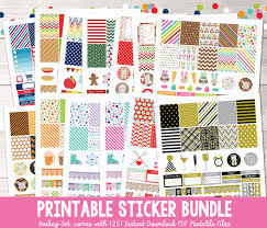 Love you 1 planner stickers. Printable Stickers Bundle Holiday Seasonal Weekly Kits Erin Bradley Ink Obsession Designs