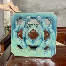 Gạch thông gió hoa bưởi men xanh đồng cổ 30x30 cm - Hải Long Tiles