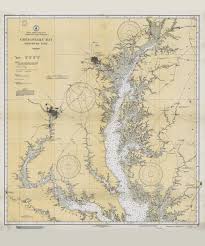 Historical Nautical Chart 77 08 1933 Chesapeake Bay Northern Part