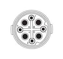 M16 Connector 8-Pole 4+3+PE | S7.003.943.101 | Sealcon
