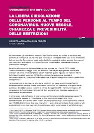 I governatori non potranno più decidere d'imperio la chiusura mentre arrivano nuove regole per la dad. La Libera Circolazione Delle Persone Al Tempo Del Coronavirus Nuove Regole Chiarezza E Prevedibilita Delle Restrizioni Studio Legale De Berti Jacchia Franchini Forlani