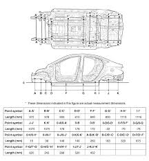 Hyundai Accent Projected Dimensions 4 Door Under Body Body Repair Body Dimensions Body Interior And Exterior