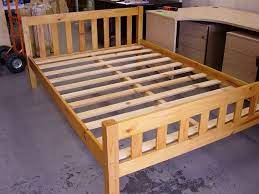 The bed frame is available in twin, full, queen, and king sizes. Solid Pine Wooden Double Bed Frame Good Condition Nice Modern Solid Pine Bed Frame Chunky Squa Pine Bed Frame Double Bed Frame Wooden Double Bed