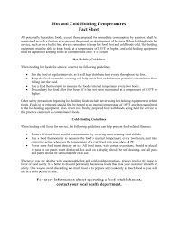 Providing guidelines for all your cooking and baking needs. Hot And Cold Holding Temperatures Fact Sheet