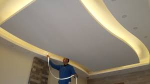 طريقة تركيب ودهان وإنارة ديكور جبس بورد حرف s youtube ceiling design living room ceiling design living design