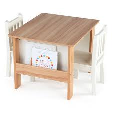 Humble Crew Journey Kids Wood Table And 2 Chairs Set With Book Storage Walmart Com Kids Wood Toddler Table Wood Table
