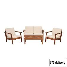 Coastal Classic Kingsbury 4pce Wooden Outdoor Furniture Sett Briscoes Nz Wooden Outdoor Furniture Outdoor Living Furniture Furniture
