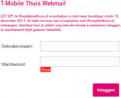 Mocht u nog problemen hebben, dan dient het modem herstart te worden. T Mobile Webmail Webmail Inloggen