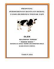 Maybe you would like to learn more about one of these? Contoh Proposal Pengadaan Sapi Docx Proposal Permohonan Bantuan Modal Usaha Budidaya Ternak Sapi Oleh Kelompok Ternak U201c Mange Bodo U201d Dusun 01 Desa Course Hero