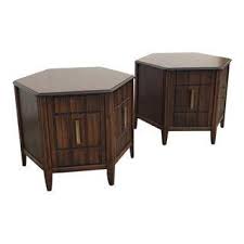 Image Of Mersman Mid Century Hexagon Brutalist Style Side Tables Or Nightstands A Pair Bedside Tables Nightstands Side Table Nightstand