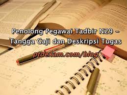 Akan ditetapkan oleh ketua pusat tanggungjawab mengikut keperluan perkhidmatan dan tugas. Penolong Pegawai Tadbir N29 Tangga Gaji Dan Deskripsi Tugas