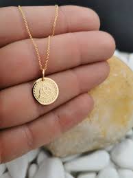 Real 14k Solid Gold Triquetra Necklace, Personalized Trinity Knot Coin  Necklace for Layered, Irish Knot Jewelry, Gold Celtic Knot Necklace - Etsy