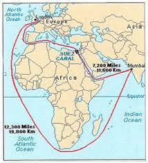 Het suezkanaal (qanâ el suweis) is een 193 km lang kanaal in de landengte van suez in egypte, geopend in 1869. Suez Canal Distances Suez Egypt Map Around The World In 80 Days