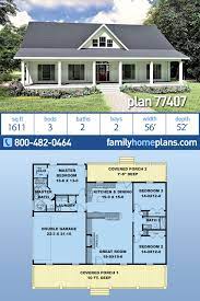 Southern Style House Plan 77407 With 3 Bed 2 Bath 2 Car Garage Southern House Plan House Plans Farmhouse Barn House Plans