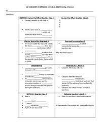 Ap Chemistry Focus Notes For Chemical Kinetics Chemical Kinetics Ap Chemistry Chemistry