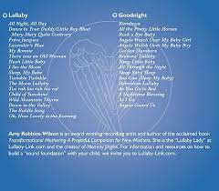 Lullaby And Goodnight 33 Lullabies For Babies Track List