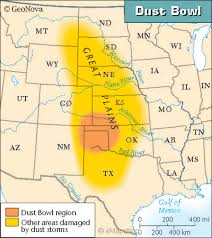 This Chart Shows The Students Where The Dust Bowl Took Place This Allows The Students To See How Big The Are Dust Bowl 7th Grade Social Studies Family History