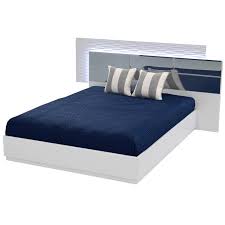 Platform bed @ 0% emi. Manhattan White Mirrored Queen Platform Bed El Dorado Furniture