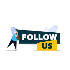 Follow Us And Like Us In Flat Style Design With A Man Walking At Follow Us Sign Follow Us Like Us Sign Png And Vector With Transparent Background For Free Do
