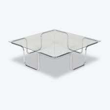 Silver medium oval glass coffee table with shelf. Coffee Table With Glass Top And Tubular Chrome Legs Belgium Modern Times