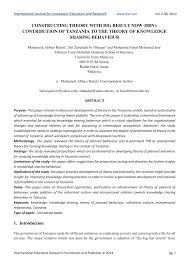 Each country area has its own local phone prefix. Pdf Constructing Theory With Big Result Now Brn Contribution Of Tanzania To The Theory Of Knowledge Sharing Behaviour