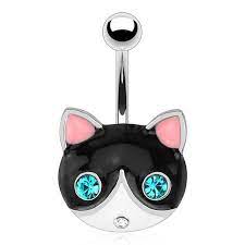 Kissy Kat Belly Bar Cat Belly Ring Belly Rings Belly Button Rings