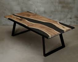 Custom Epoxy Table Made Of Walnut Wood And Black Resin Modern Live Edge Table Unique Resin Table In Industrial Style Conference Table Resin Table Epoxy Wood Table Walnut Wood