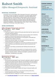 Chiropractic Assistant Resume Samples Qwikresume