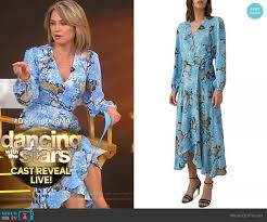 Amy S Blue Snake Print Dress On Good Morning America Snake Print Dress Printed Wrap Dresses Print Dress