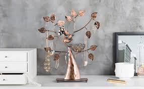 Find the perfect home for your jewellery & accessories while adding a stylish accent to your room. Amazon Com Mygift Jewelry Tree Bronze Bird Nest 48 Pair Earrings Holder Bracelets Necklace Organizer Stand Home Kitchen