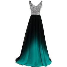 Black And Teal Dress Plus Size Beaded Black Gradient Purple Chiffon Long Prom Evening 135 Liked On Polyvore Fe Prom Dresses Long Turquoise Prom Dresses Evening Dresses Prom