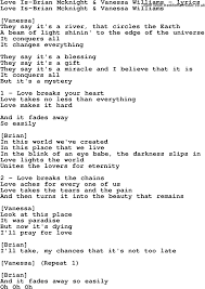 Love Song Lyrics For Love Is Brian Mcknight Vanessa Williams