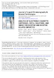 How long does an atomiser last? Pdf Analysis Of Electronic Cigarette Cartridges Refill Solutions And Smoke For Nicotine And Nicotine Related Impurities