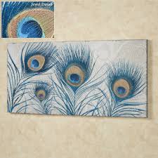 Home decorating ideas handmade | hanging lamp decoration ideas. Peacock Feathers Jeweled Canvas Wall Art