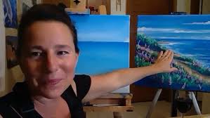 Leah Mortimer Acrylic Painting Coastal Lupins part one