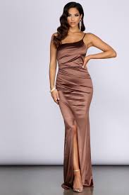 Maybe you would like to learn more about one of these? Roseanne One Shoulder Satin Dress Windsor Satin Dress Long Satin Dresses Brown Bridesmaid Dresses