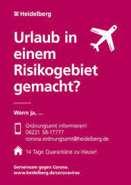 Vorgeschrieben ist eine einreiseanmeldung und es gelten pflichten zum nachweis eines negativen tests, eines vollständigen impfschutzes oder einer genesung sowie zur quarantäne. Heidelberg De 21 07 2020 Corona Wichtige Hinweise Fur Reiseruckkehrer Aus Risikogebieten