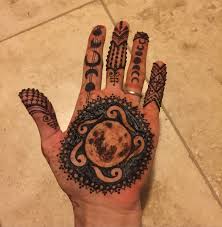 Full Moon Henna Hand Henna Henna Hand Tattoo Henna