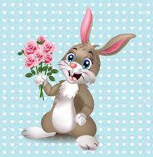 Download Cute Rabbit Holding Tulips Flowers Vector Happy Bunny With A Royalty Free Cliparts Vectors And Stock Illustration Image 87673427