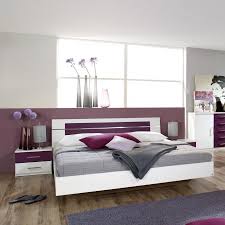 Rauch Burano Weiss Lila Ansicht Bett Futonbett Nachttisch Weiss